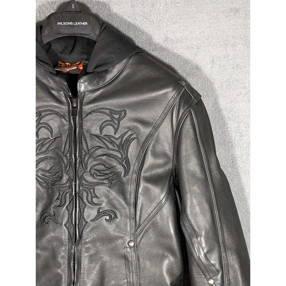 Milwaukee Leather Motorcycle Jacket Women's SZ S with detachable hoodie liner - Picture 14 of 16